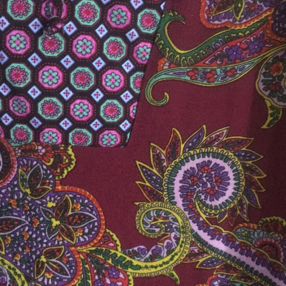 Olive Hill Mixed Print Purple Paisley Relaxed Tunic Top size Medium - Picture 9 of 15